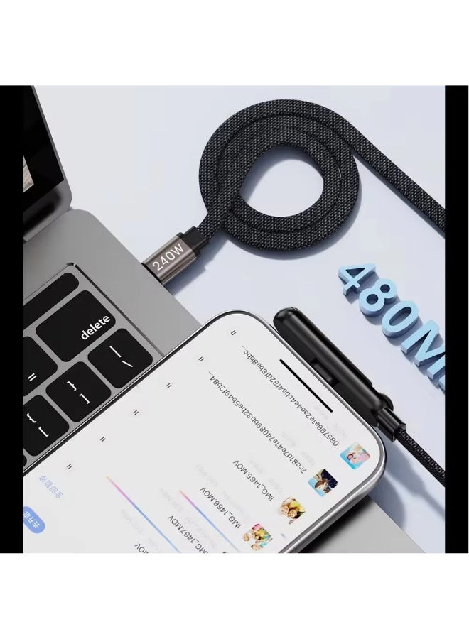 Generic 240W 2-in-1 USB-C to USB-C Fast Charging Cable with Foldable Desktop Stand - Image 5